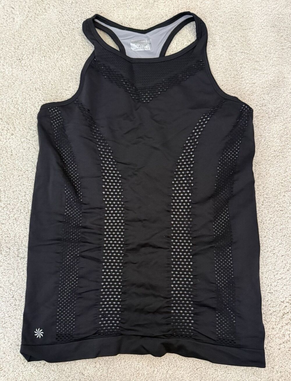 Athleta Black Cutout Tank with Grey Lining - Large